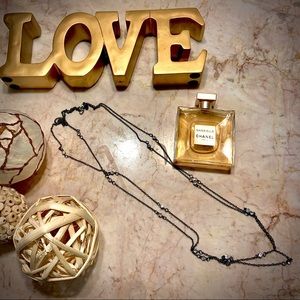 Express rhinestone dark metal layered necklace